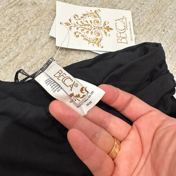 NWT Becca Color Code High Cut Bikini Bottoms in Black Size Medium - Picture 6 of 7